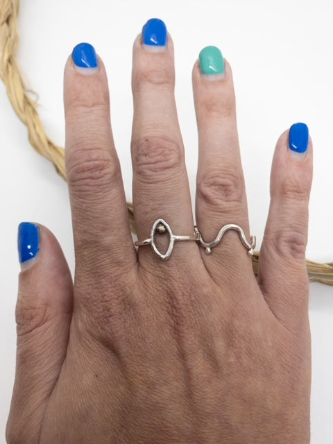 Sterling Tits Ring, Silver Boobs Ring, Nipples Ring, Sterling Breasts Midi Ring