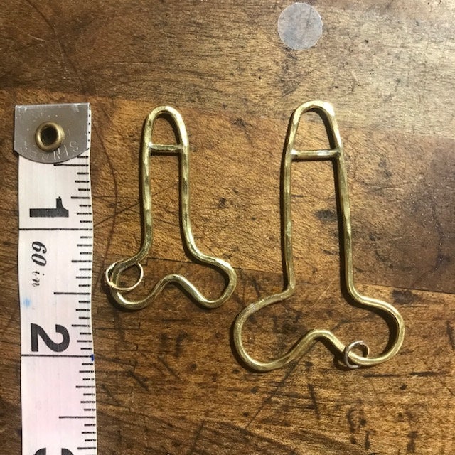 Small Brass Penis Pendant - Small Dick Jewelry - Penis Necklace