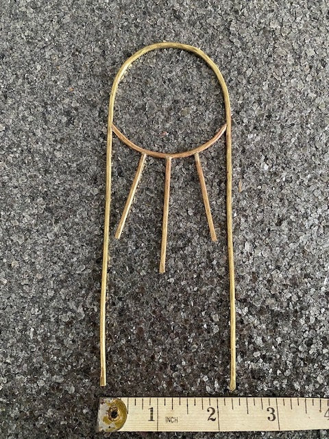 Brass Sunshine Plant Stake - Gold Plant Fork - Planter Support - Planter Decoration - - Pot Decor - Indoor Plant Decoration