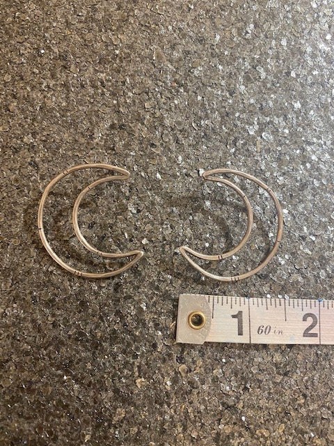 Large Sterling Moon Earrings - Silver Crescent Moon Earrings - 80's Moon Earrings - Witchy Moon Earrings - Crescent Moon Statement Earrings