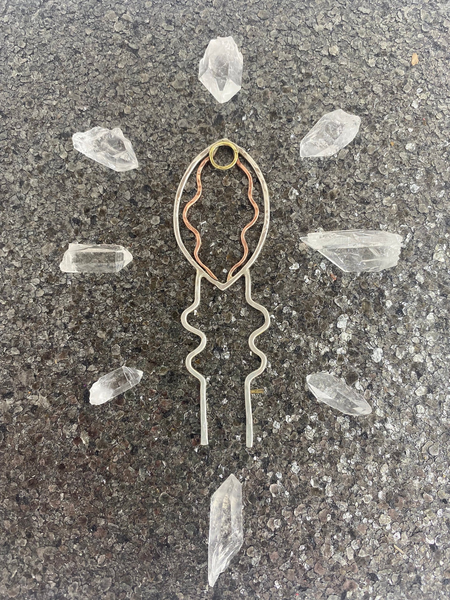Sterling Vulva Hairpin -Sterling Vulva Jewelry - Sterling Hair Prong - Feminist Jewelry - Clitoris Jewelry - Sterling Hair Stick