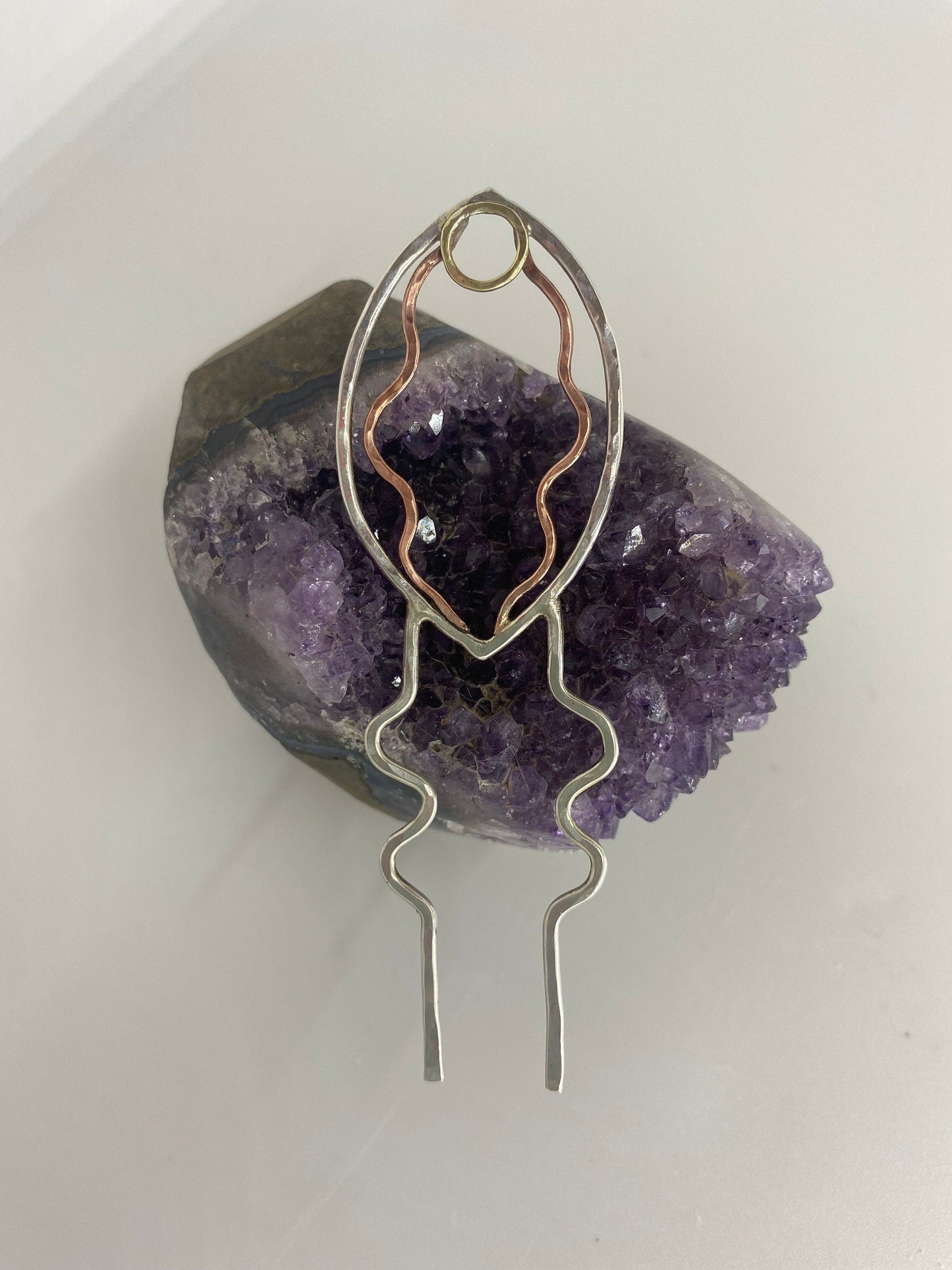 Sterling Vulva Hairpin -Sterling Vulva Jewelry - Sterling Hair Prong - Feminist Jewelry - Clitoris Jewelry - Sterling Hair Stick