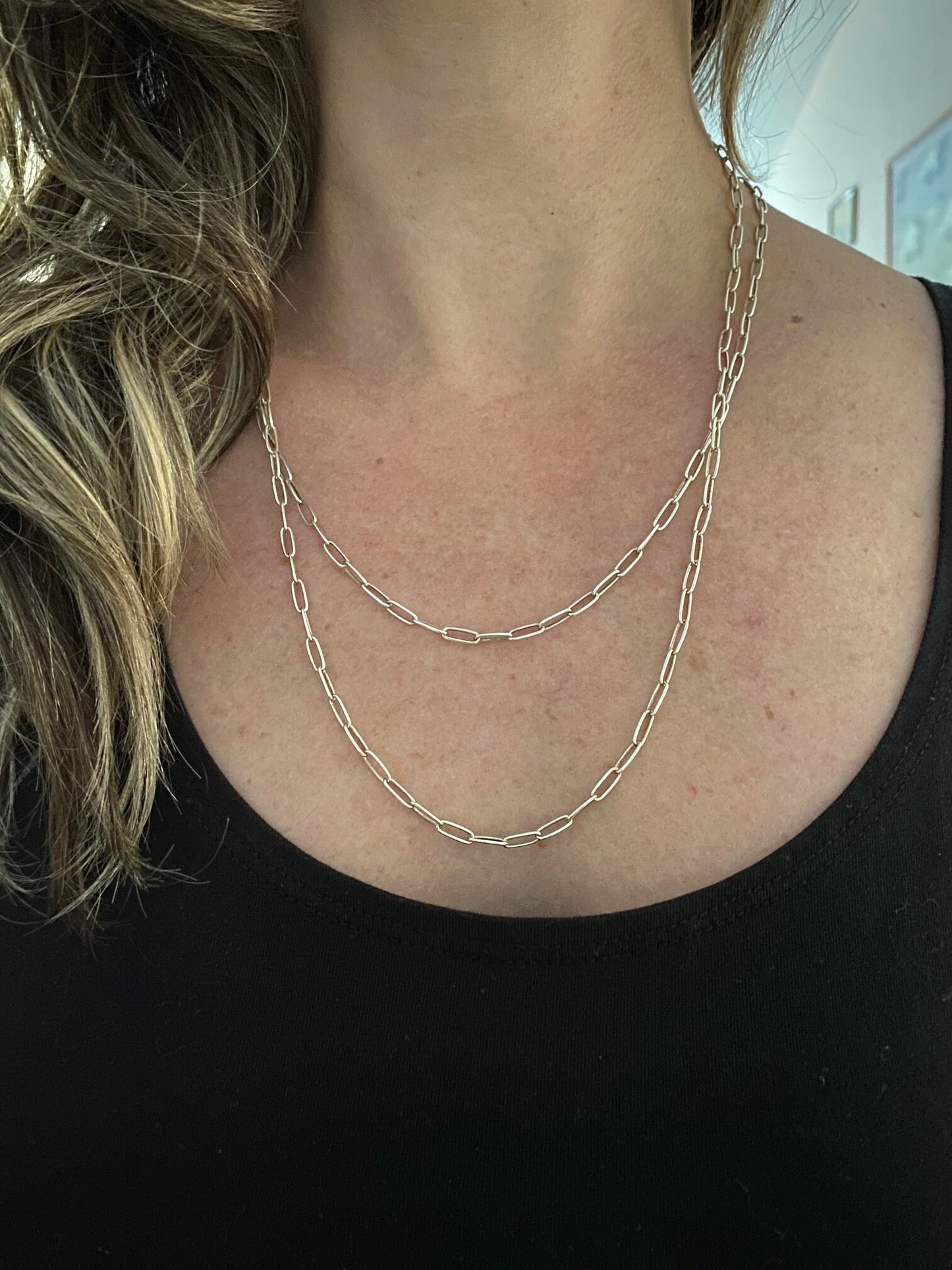 Sterling Medium Paperclip Chain - Silver Paperclip Chain - Silver Everyday Chain - Silver Paperclip Necklace - Paperclip Link Chains