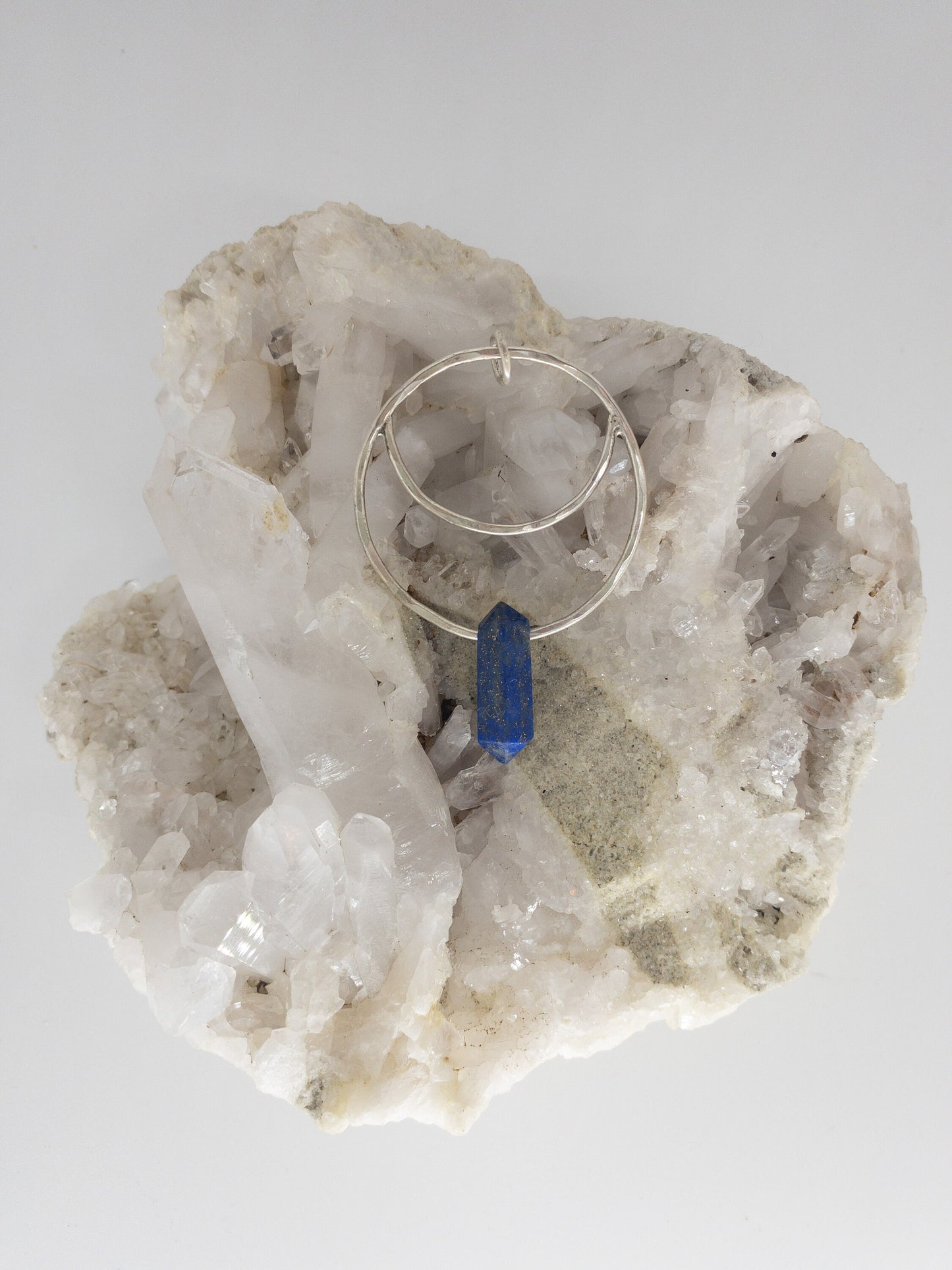 Small Lapis Sterling Moon Necklace - Blue Moon Necklace - Silver Moon Pendant - Lapis Lazuli Moon Necklace - Crescent Moon - Full Moon