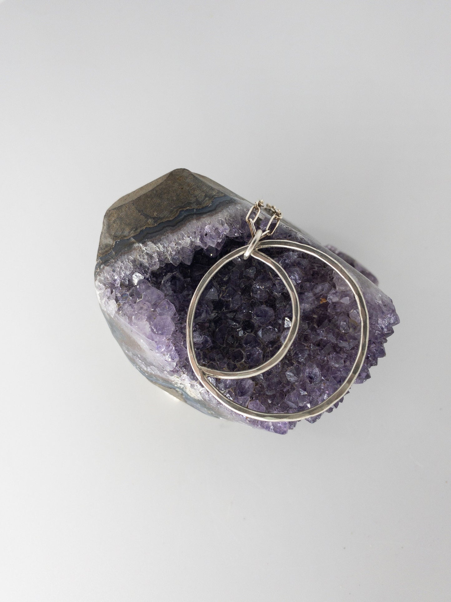 Small Sterling Moon Phases Pendant - Full Moon Necklace - Crescent Moon Pendant - Hammered Moon Jewelry -