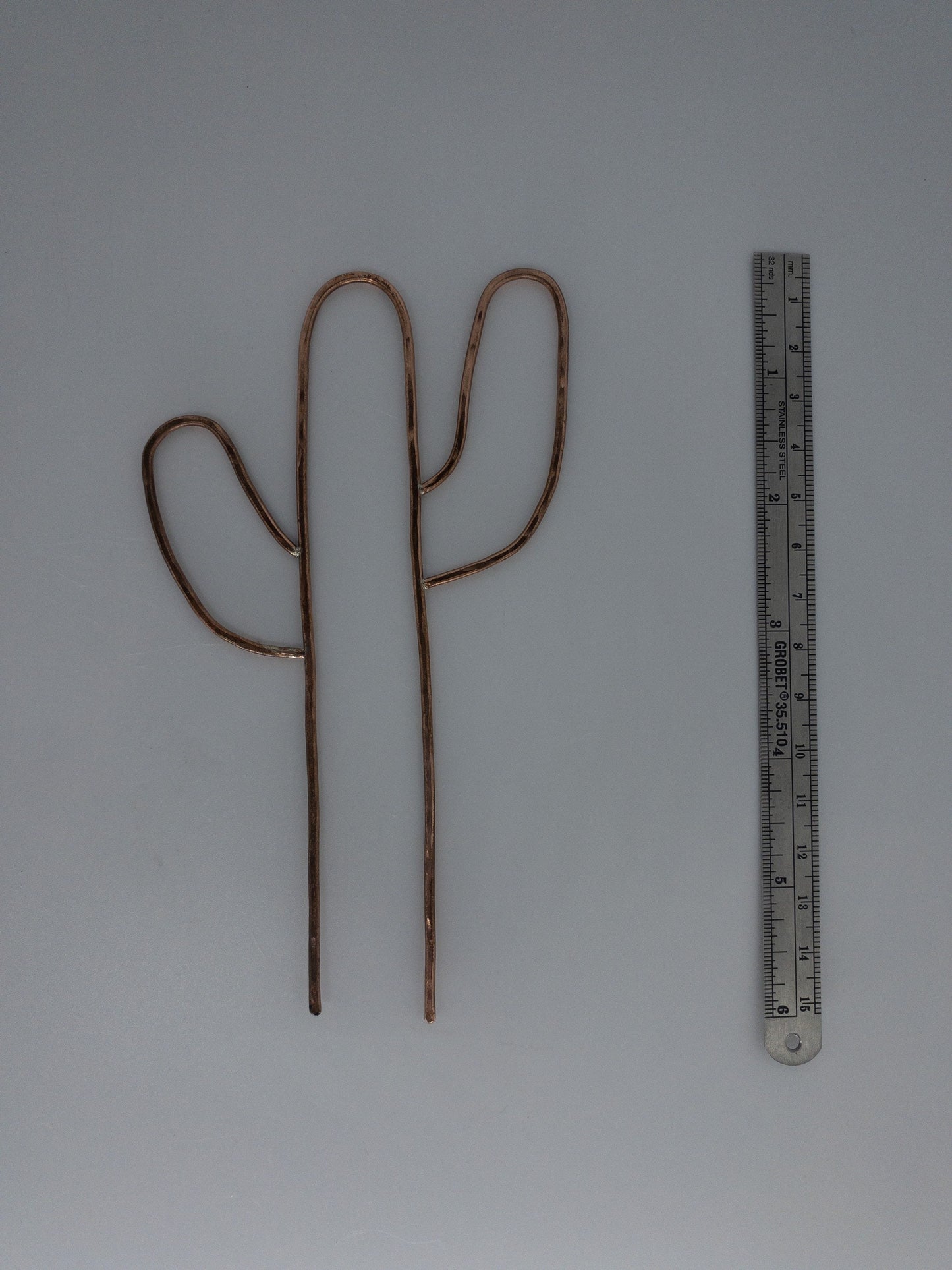 Copper Cactus Plant Stake, Indoor Plant Decor, Cactus Home Decor, Cactus Hairpin, Planter Box Decor, Pot Decor, Jewelry for Plants, Hairpin