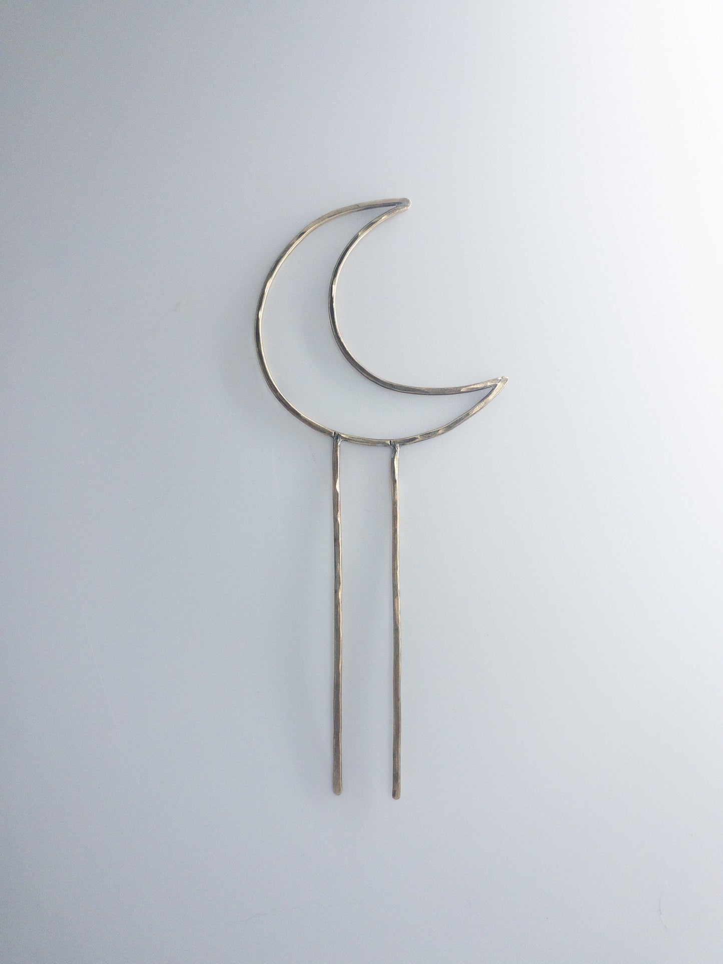Brass Moon Plant Fork, Moon Plant Accessory, Crescent Moon Decor, Indoor Plant Decor, Moon Hairpin, Plant Stake, Jewelry for Plants, Stake