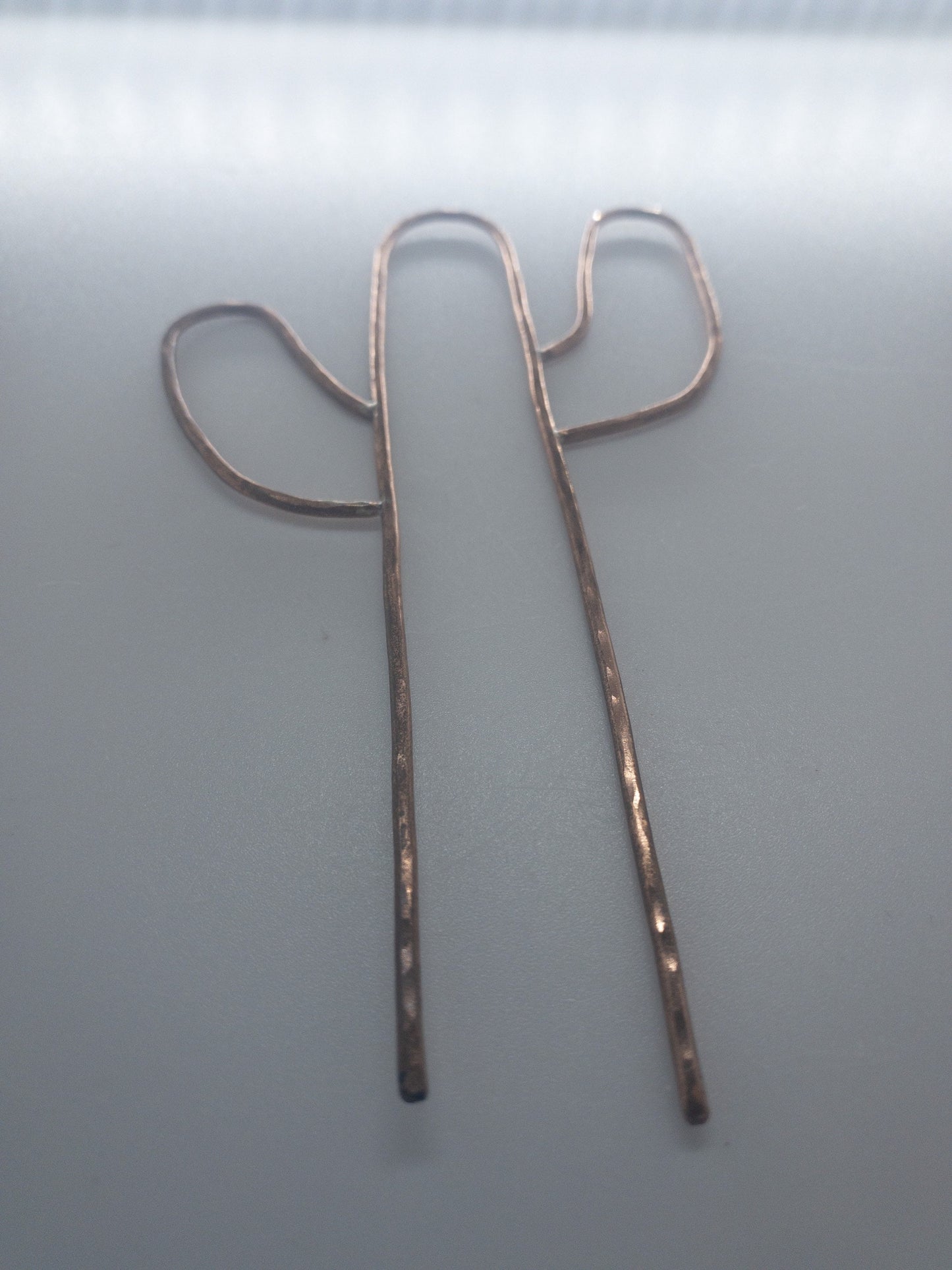 Copper Cactus Plant Stake, Indoor Plant Decor, Cactus Home Decor, Cactus Hairpin, Planter Box Decor, Pot Decor, Jewelry for Plants, Hairpin