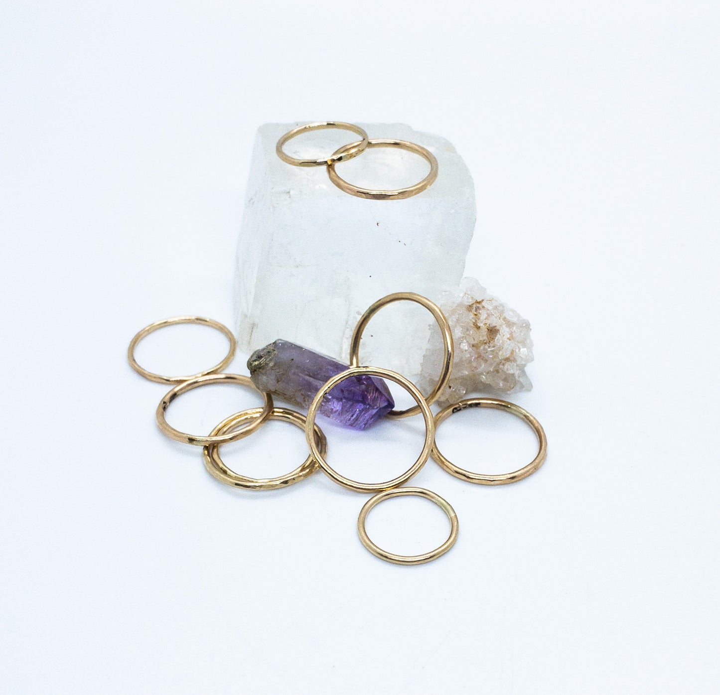14 Karat Gold-Filled Hammered Ring, Stacking Gold Hammered Ring, Handmade Gold Ring, Simple Gold Midi Band