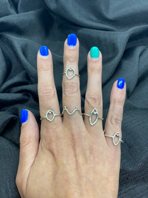 Sterling Tits and Clit Ring, Silver Breasts and Vulva Ring, Boobs and Clitoris Ring, Sterling Feminine Midi Ring