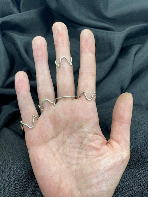 Sterling Tits and Clit Ring, Silver Breasts and Vulva Ring, Boobs and Clitoris Ring, Sterling Feminine Midi Ring