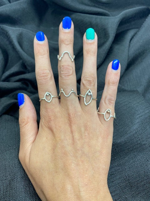 Sterling Tits Ring, Silver Boobs Ring, Nipples Ring, Sterling Breasts Midi Ring