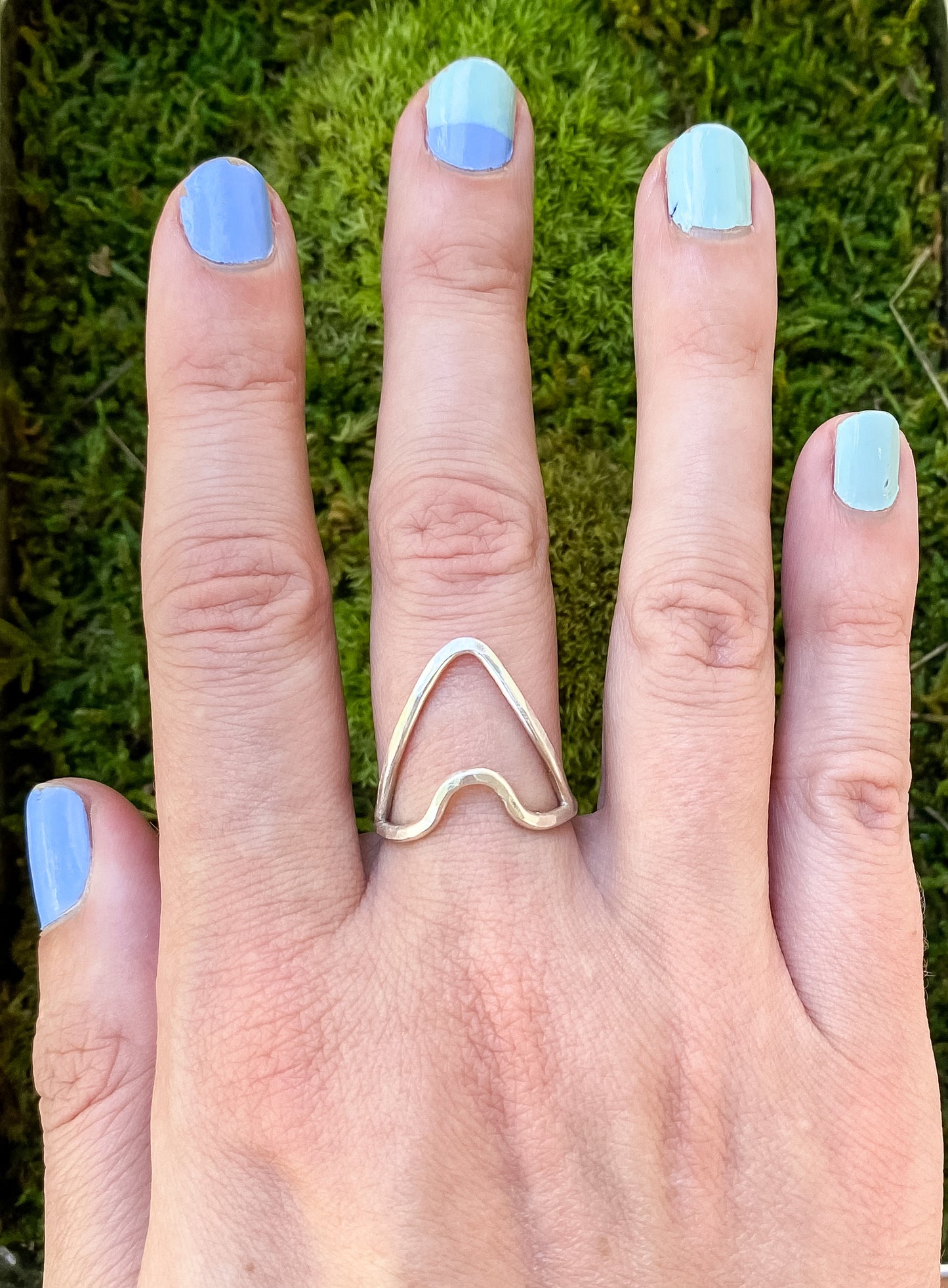 Sterling Tent Ring - Silver Camping Ring - Sterling Landscape Ring - Nature Lover Ring - Camping Jewelry - Everyday Sterling Silver Ring - Simple Silver Ring - Handscape Ring