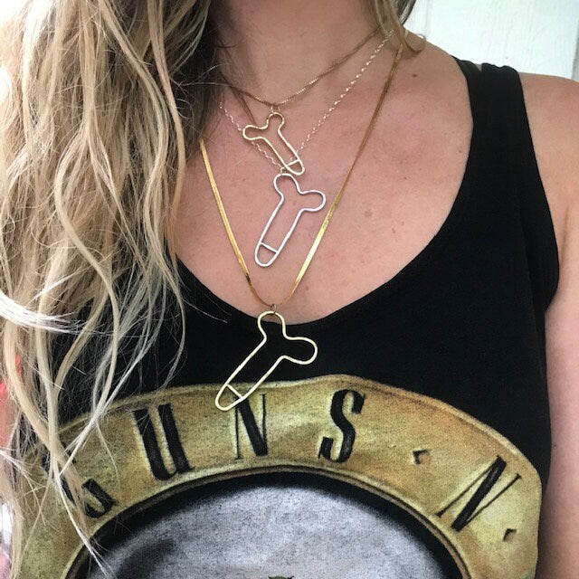 Small Penis Sterling Necklace - Small Dick Jewelry - Sterling Dick Necklace - Phallus Pendant - Erotic Jewelry - Bachelorette Party Jewelry