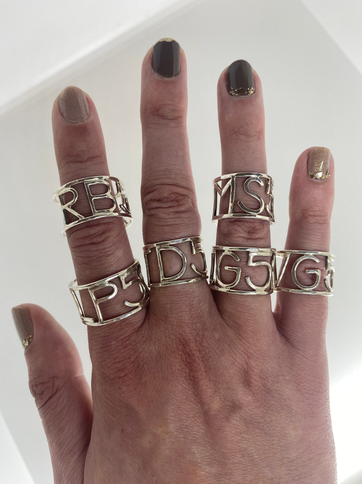 Sterling or Gold Custom Initials Ring - Personalized Name Ring - Silver Initials Jewelry - Gold Initials Ring - Custom Memorial Ring - Numbers Ring