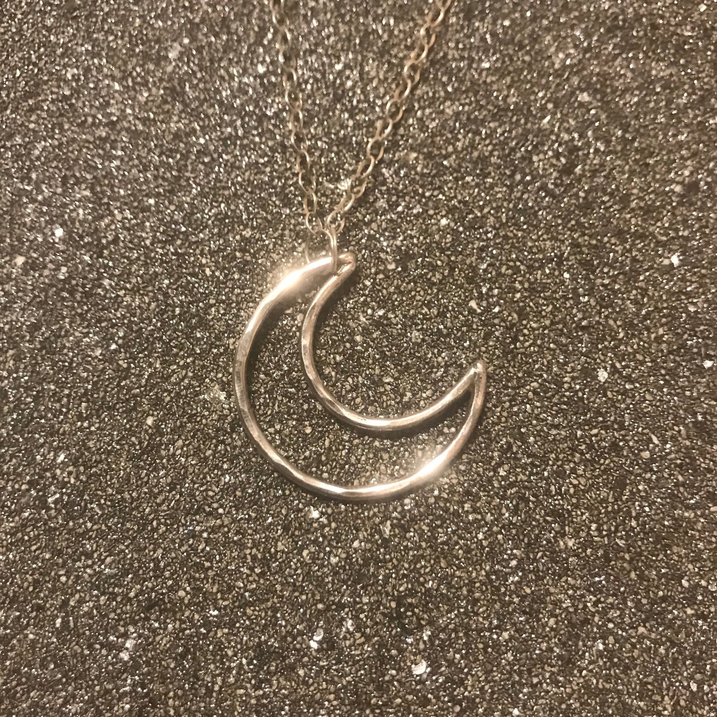 Small Sterling Crescent Moon Necklace - Hammered Crescent Moon - Silver Moon Necklace - Witchy Moon - Moon Phase Necklace - Hammered Moon