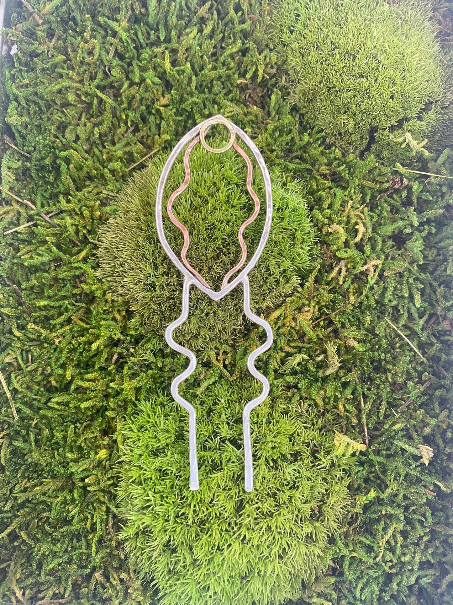 Sterling Vulva Hairpin -Sterling Vulva Jewelry - Sterling Hair Prong - Feminist Jewelry - Clitoris Jewelry - Sterling Hair Stick