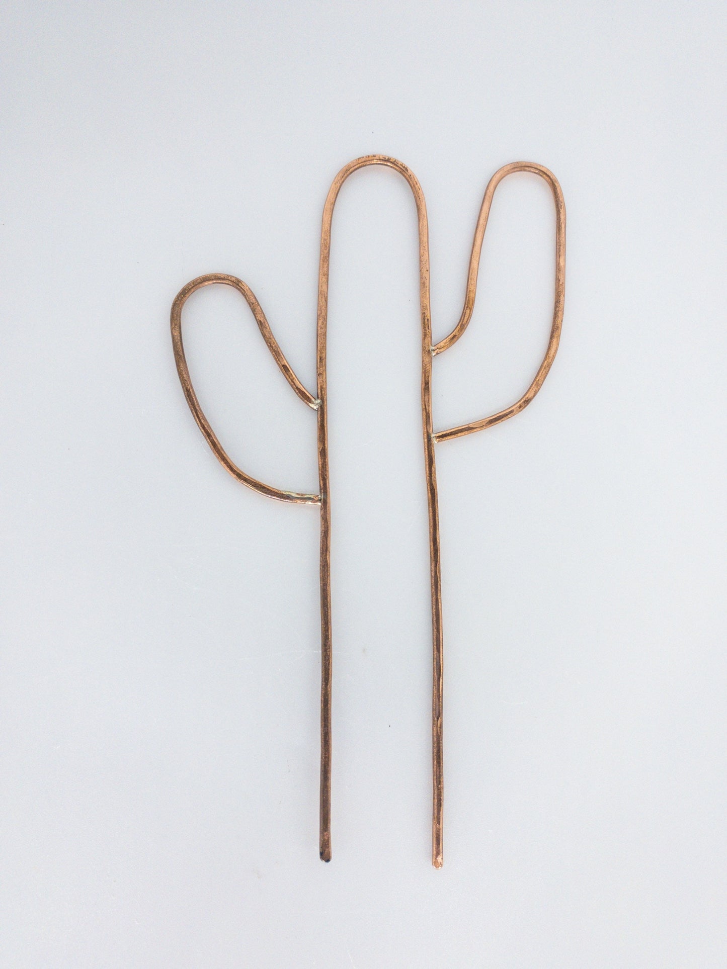 Copper Cactus Plant Stake, Indoor Plant Decor, Cactus Home Decor, Cactus Hairpin, Planter Box Decor, Pot Decor, Jewelry for Plants, Hairpin