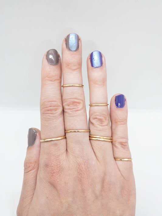 14 Karat Gold-Filled Hammered Ring, Stacking Gold Hammered Ring, Handmade Gold Ring, Simple Gold Midi Band